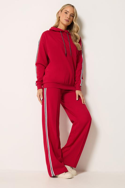 LTS Tall Red Side Tape Wide Leg Joggers