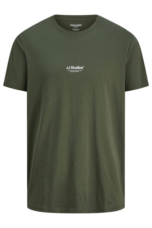JACK & JONES Big & Tall Green JJ Studio T-Shirt | BadRhino 2