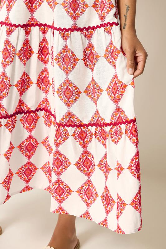 M&Co Ivory White Abstract Tile Print Maxi Dress | M&Co 4