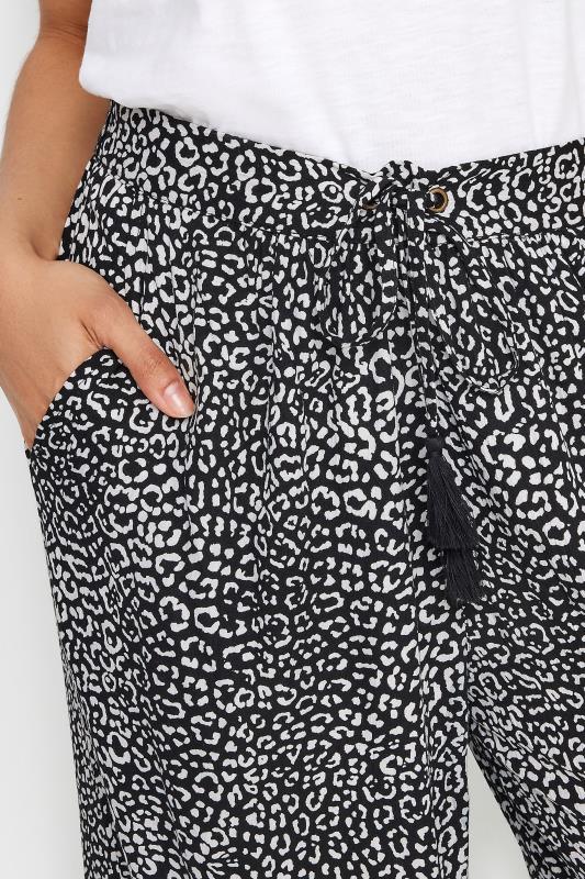M&Co Black Leopard Animal Print Tassel Detail Wide Leg Trousers | M&Co 4