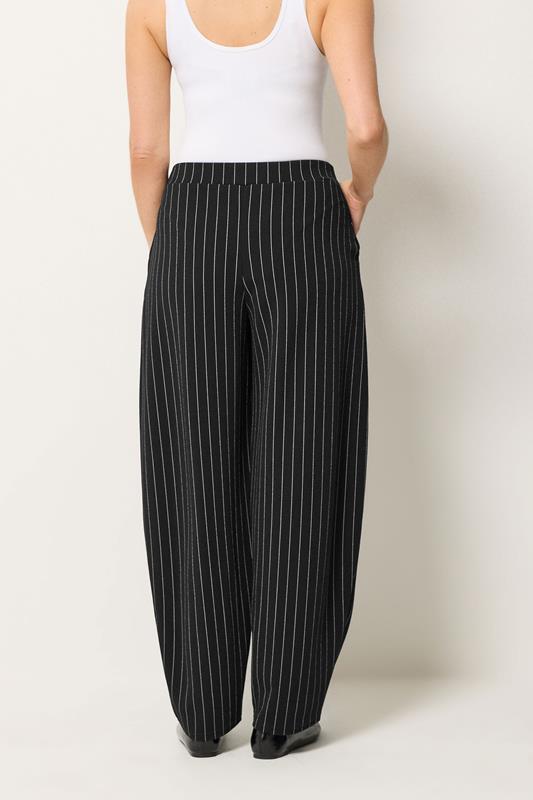 LTS Tall Women's Black Pinstripe Barrel Leg Trousers | Long Tall Sally 2