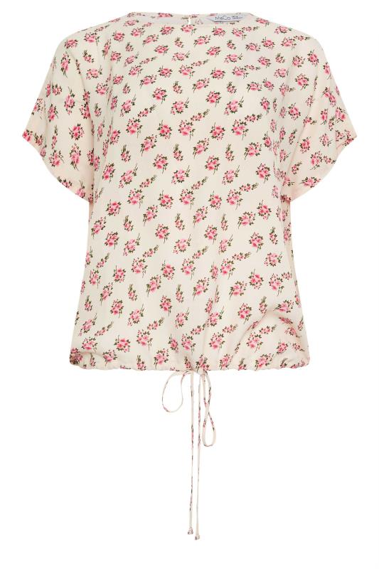 M&Co Beige Brown Floral Print Tie Detail Blouse | M&Co 6
