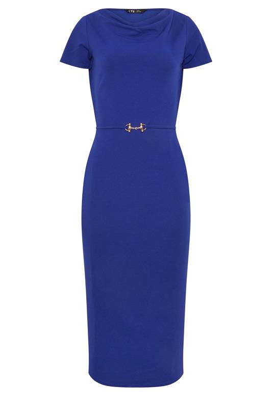 LTS Tall Women's Cobalt Blue Scuba Buckle Midi Dress | Long Tall Sally 5