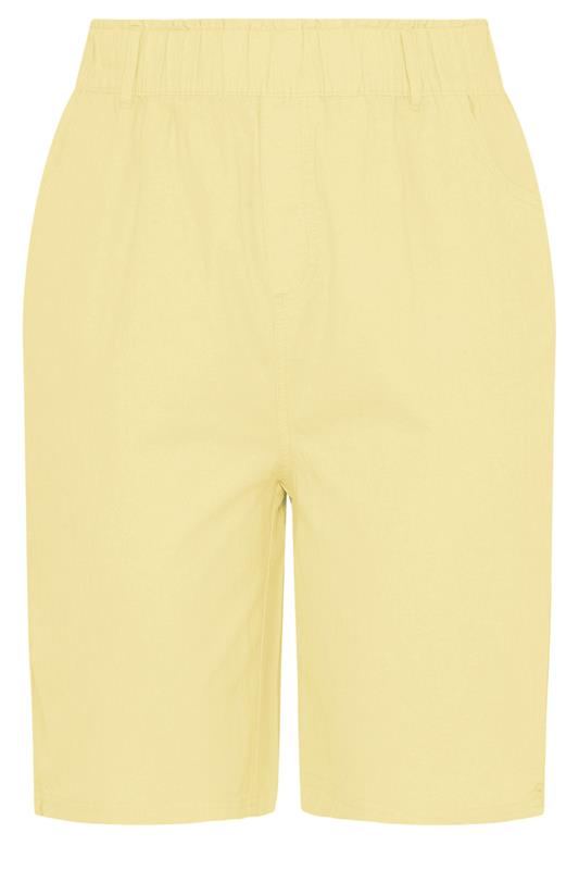 YOURS Plus Size Yellow Cool Cotton Shorts | Yours Clothing 5