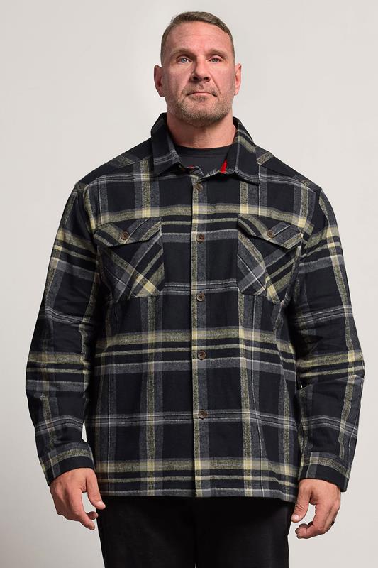 D555 Big & Tall Black Check Overshirt
