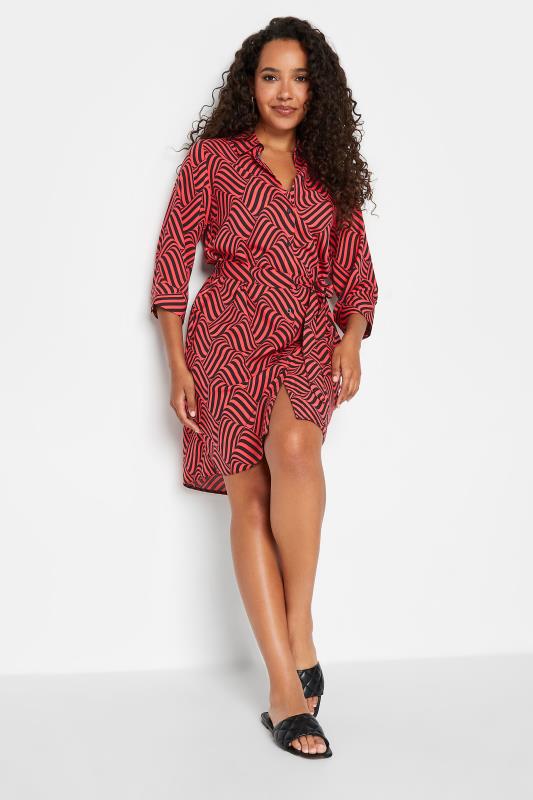 M&Co Red Geometric Print Shirt Dress | M&Co 2