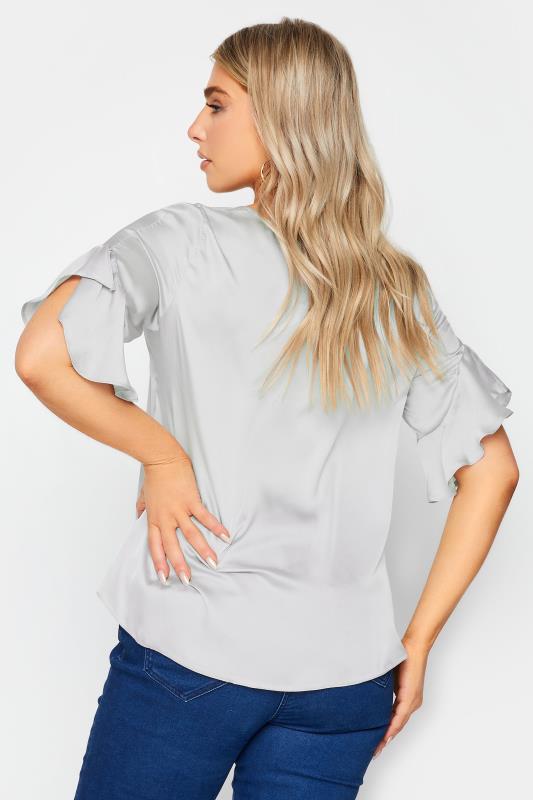 M&Co Grey Frill Sleeve Blouse | M&Co 4