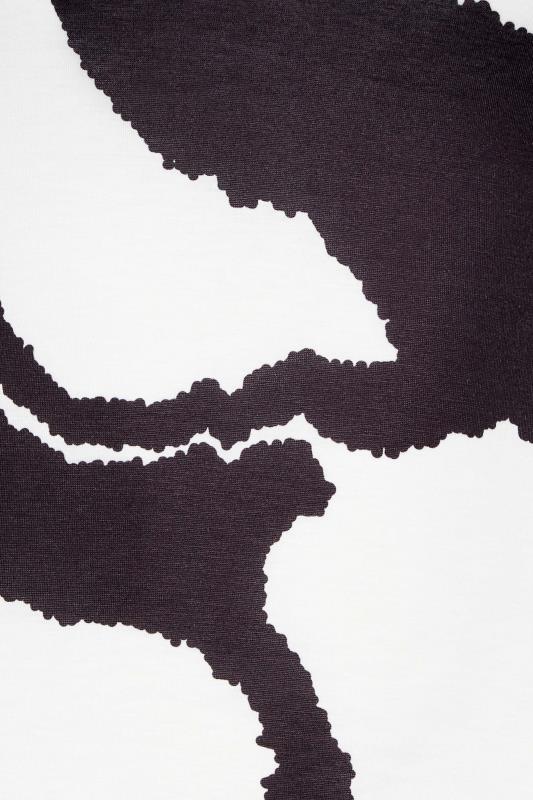 LTS Tall Women's Black Abstract Print Puff Sleeve Top | Long Tall Sally  5