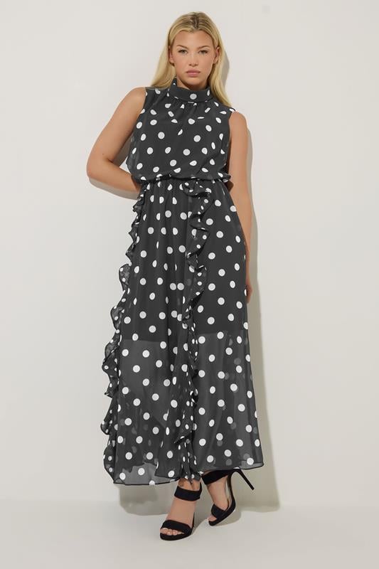 STAR Black Polka Dot Maxi Dress | StarByJM 1