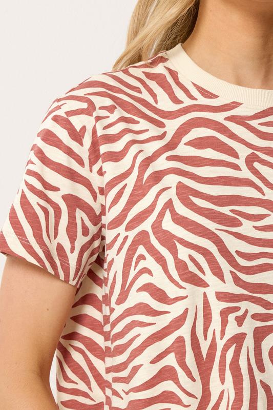 LTS Tall Women's Dark Pink Zebra Print Cotton Oversized T-Shirt | Long Tall Sally 4