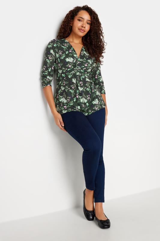 M&Co Green Floral Print Twist Front Top | M&Co 2