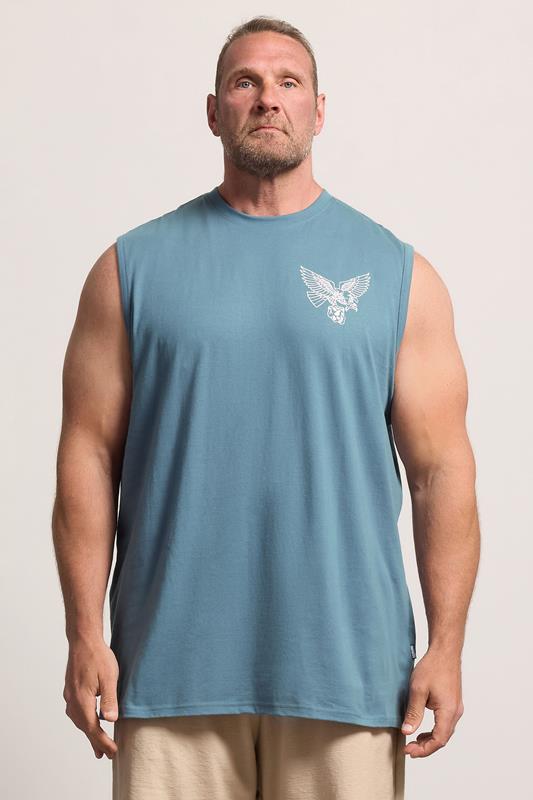 BadRhino Big & Tall Blue Eagle Graphic Extra Long Muscle Vest