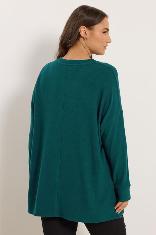 YOURS Plus Size Teal Green Sequin Embellished Star Jumper | Yours Clothing 2