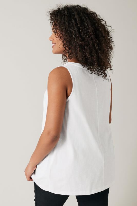 EVANS Plus Size White Premium Cotton Vest Top | Evans 4