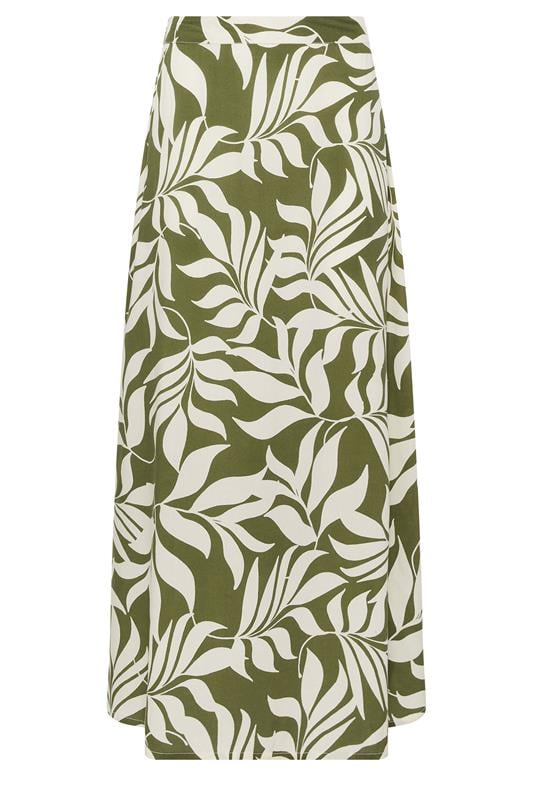 M&Co Khaki Green Leaf Print Midi Skirt | M&Co 5