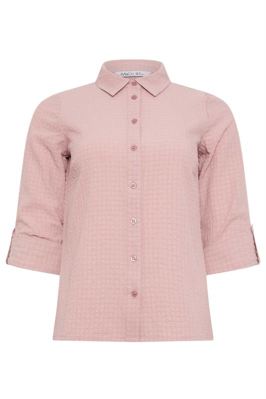 M&Co Petite Pink Textured Tab Sleeve Shirt | M&Co 6