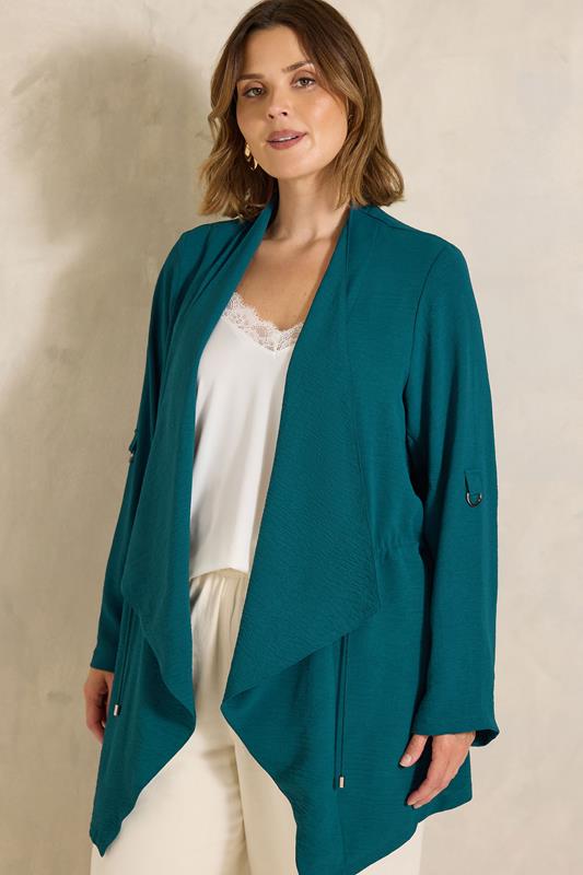 EVANS Curve Teal Green Lightweight Waterfall Jacket