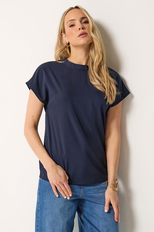 LTS Tall Navy Blue Grown-On Sleeve Top