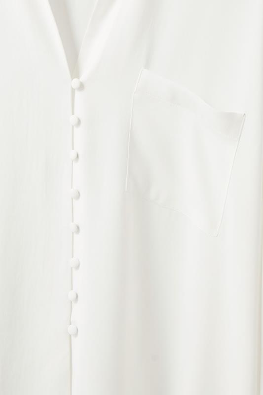EVANS Plus Size White Dipped Hem Oversized Shirt | Evans 6