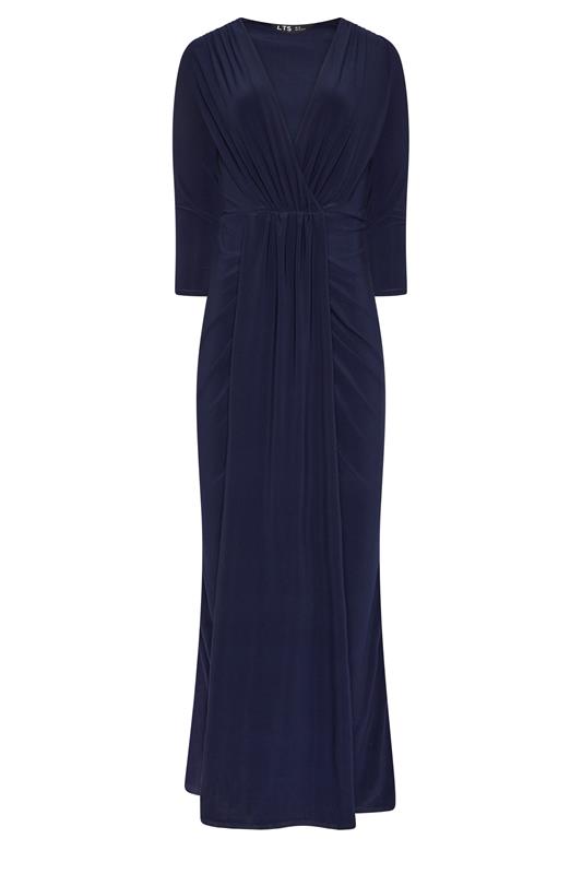 LTS Tall Women's Navy Blue Drape Wrap Maxi Dress | Long Tall Sally 5