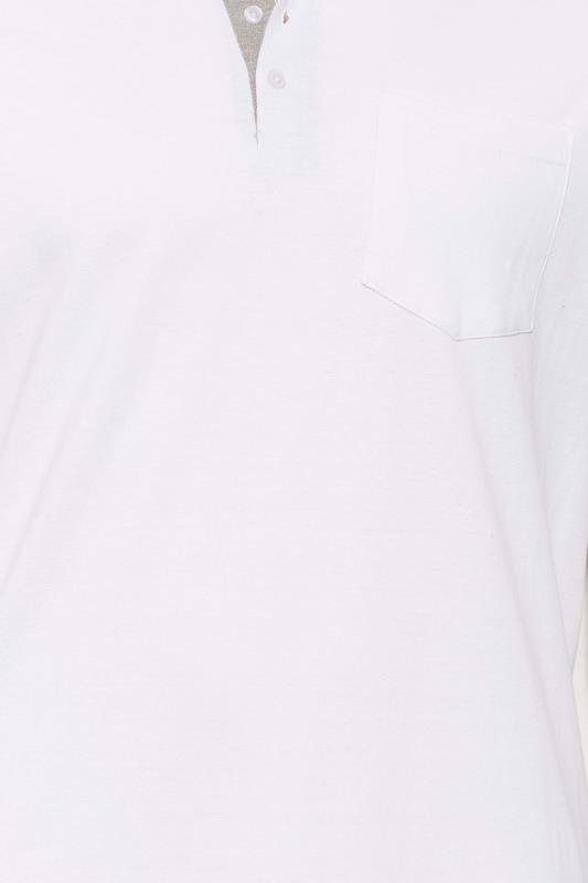 D555 Big & Tall White Basic Polo Shirt | BadRhino 1