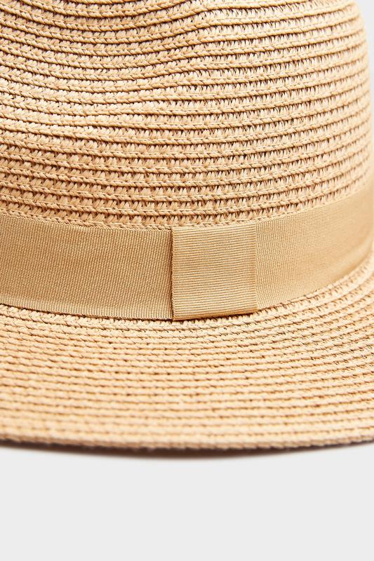 Natural Brown Straw Fedora Hat | Yours Clothing 4