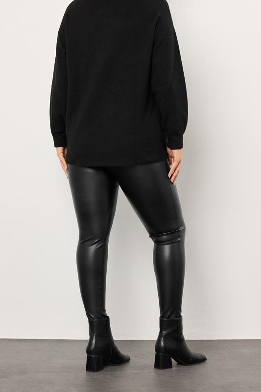 EVANS Plus Size Black Coated Leggings| Evans 2