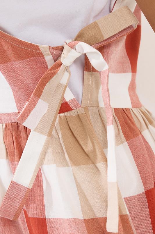 PixieGirl Petite Women's Pink Check Cotton Midi Dress | PixieGirl 5