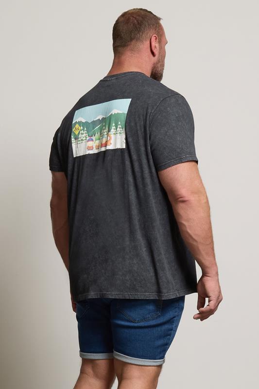 BadRhino Big & Tall Black Acid Wash Printed 'South Park' T-Shirt | BadRhino 2