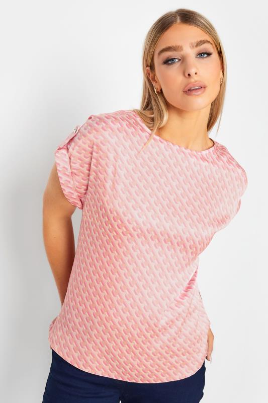 Women's  M&Co Pink Geometric Print Blouse