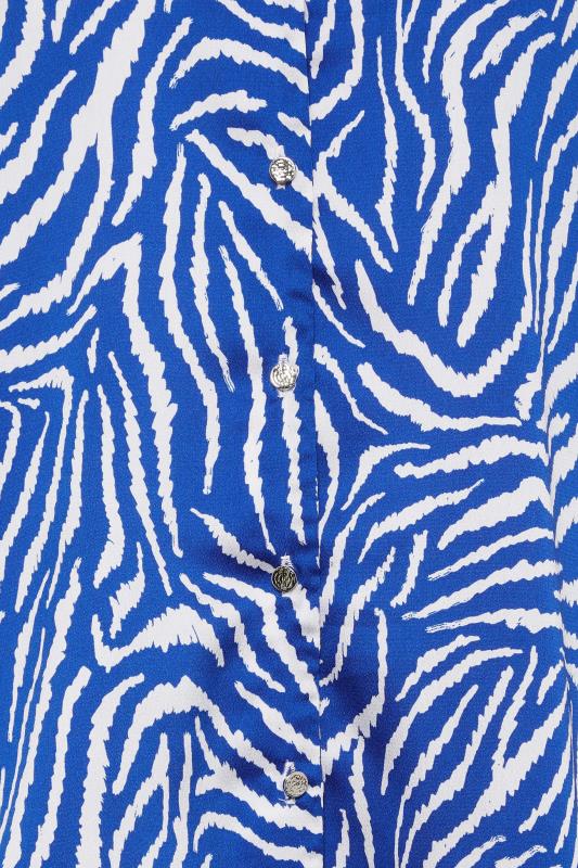 M&Co Cobalt Blue Zebra Print Shirt | M&Co 5