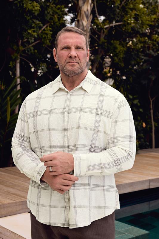BadRhino Big & Tall Natural Brown Textured Checked Shirt