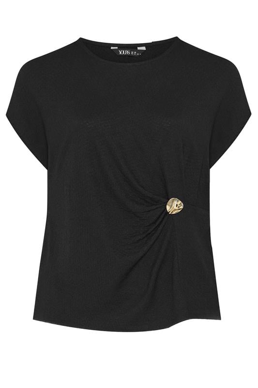 YOURS Plus Size Black Grown On Sleeve Top | Yours Clothing 5