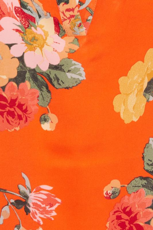 M&Co Orange Floral 3/4 Sleeve Blouse | M&Co 5