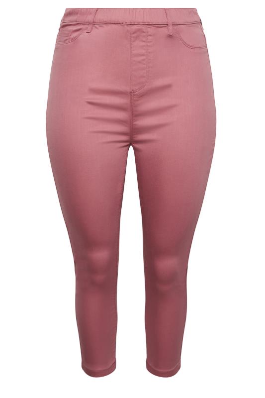 YOURS Plus Size Rose Pink Cropped Stretch GRACE Jeggings | Yours Clothing 6
