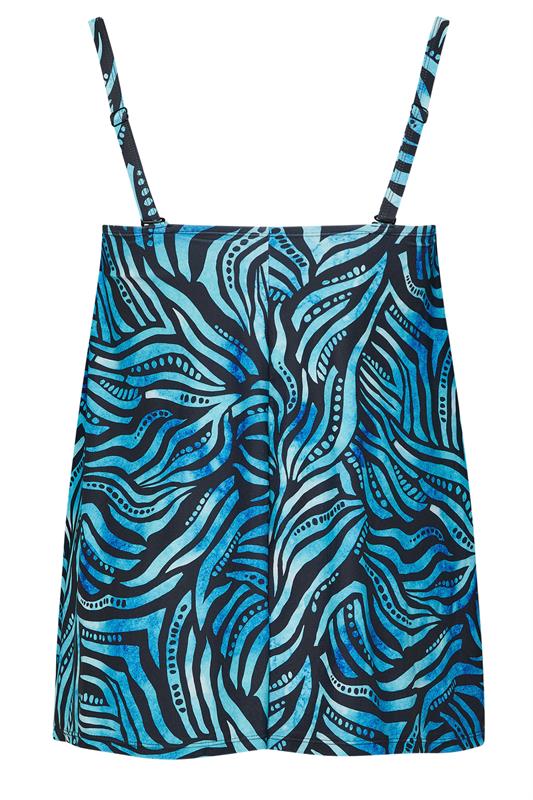 YOURS Plus Size Blue Pacific Abstract Print Tankini Top | Yours Clothing 8