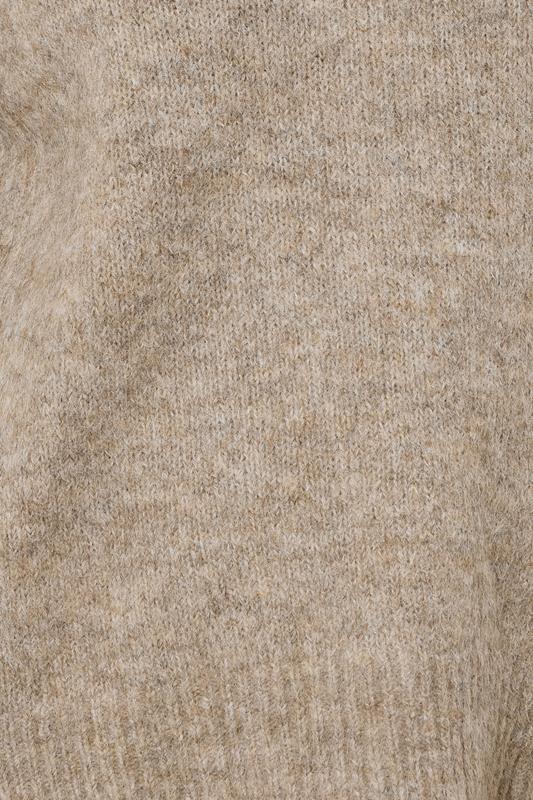 EVANS Plus Size Natural Brown Knitted V-Neck Jumper | Evans  6
