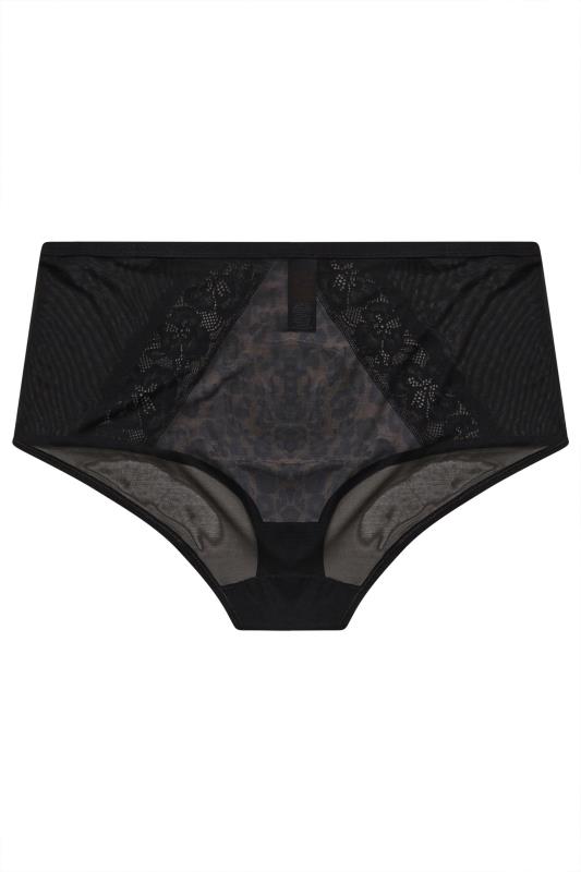 YOURS Plus Size Natural Brown Leopard Print Satin Briefs | Yours Clothing 6