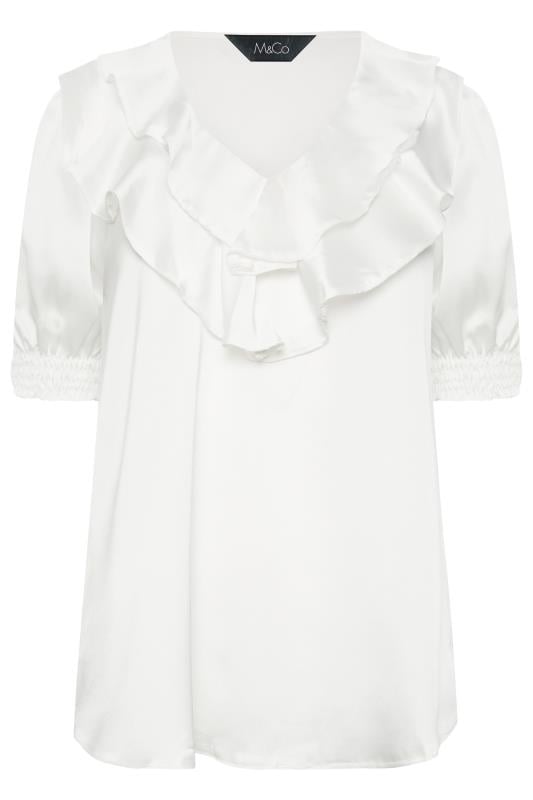 M&Co White Frill Front Blouse | M&Co