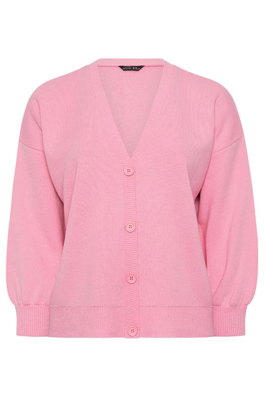 LIMITED COLLECTION Plus Size Pink Balloon Sleeve Cardigan | Yours Clothing 5