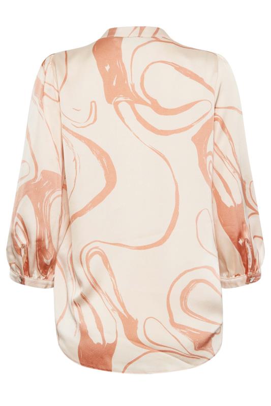M&Co Beige Brown Abstract Print 3/4 Sleeve Blouse | M&Co 7