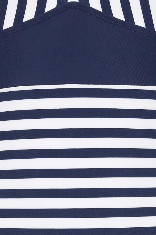 LTS Tall Women's Navy Blue Stripe V-Neck Swimsuit | Long Tall Sally 5