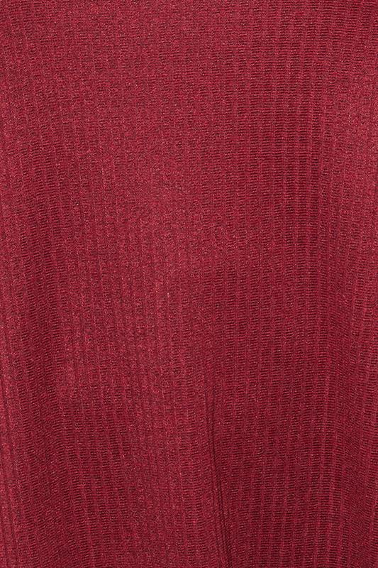 YOURS Plus Size Red Ribbed Soft Touch T-Shirt | Yours Clothing 4