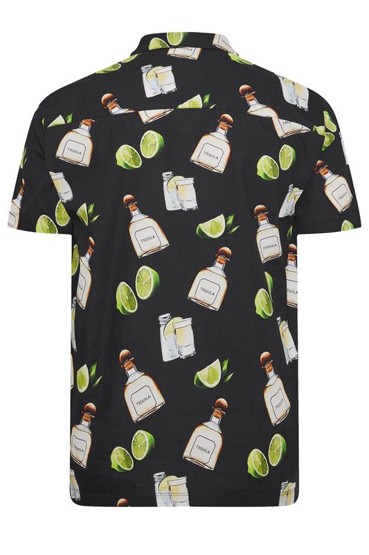 BadRhino Big & Tall Black Tequila Print Revere Shirt | BadRhino 6