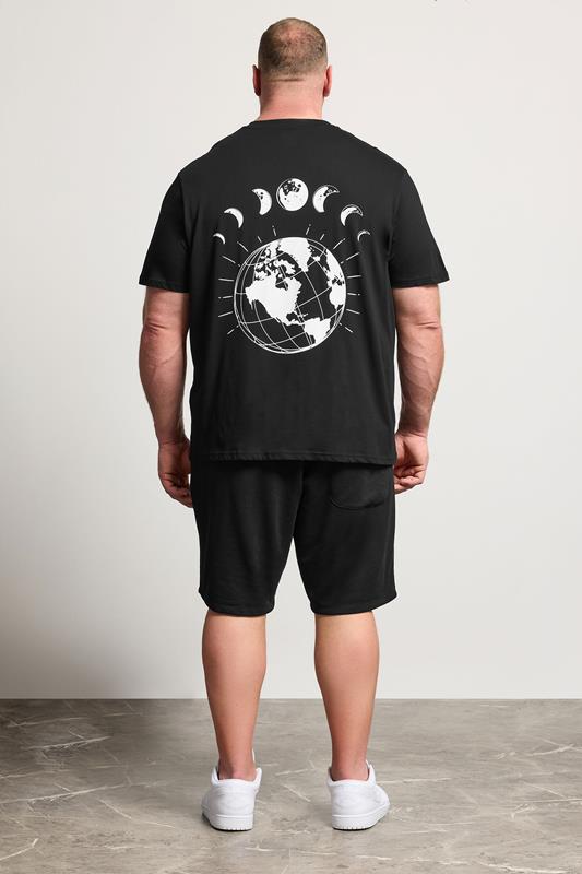 JACK & JONES Big & Tall Black T-Shirt & Short Set | BadRhino 1
