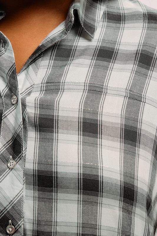YOURS Plus Size Black Check Short Sleeve Shirt | Yours Clothing 4
