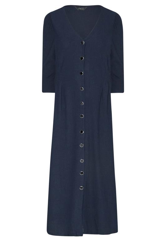 M&Co Navy Blue Textured Button Through Dress | M&Co
