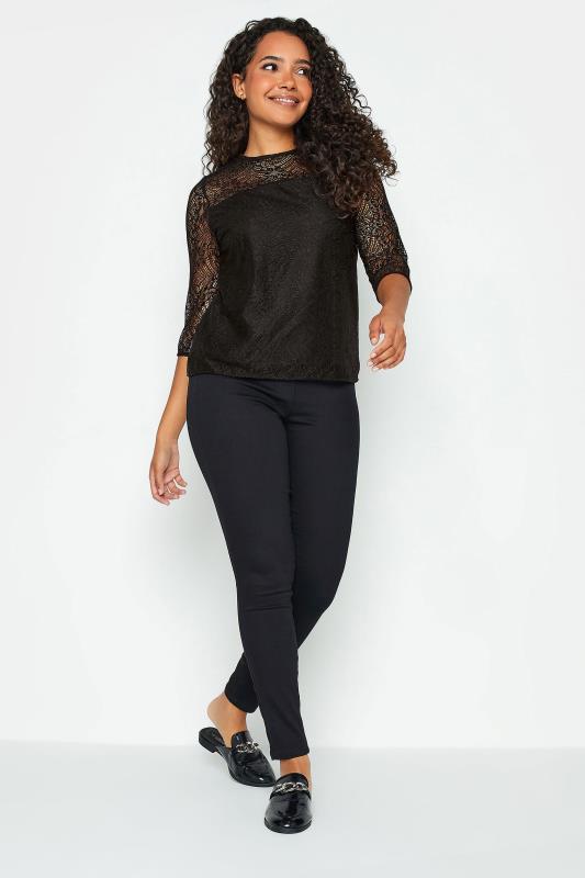 M&Co Black Long Sleeve Lace Blouse | M&Co  2