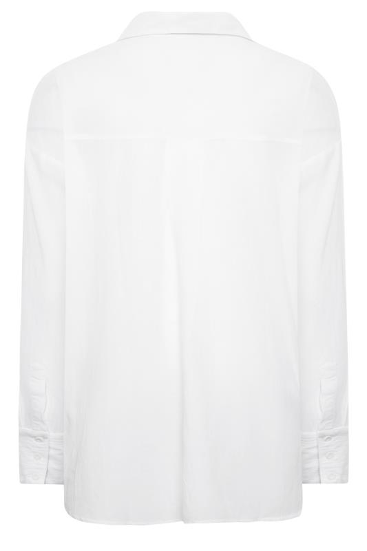 YOURS Plus Size White Linen Shirt | Yours Clothing 7