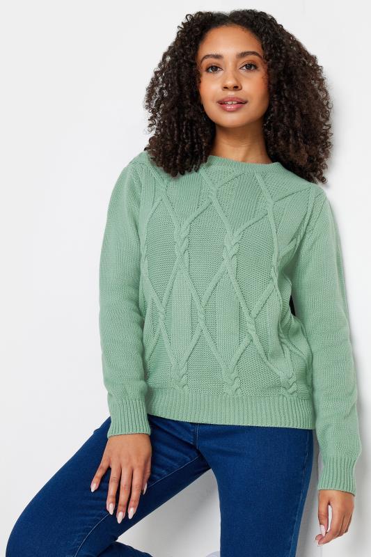 M&Co Petite Light Green Cable Knit Jumper | M&Co 3